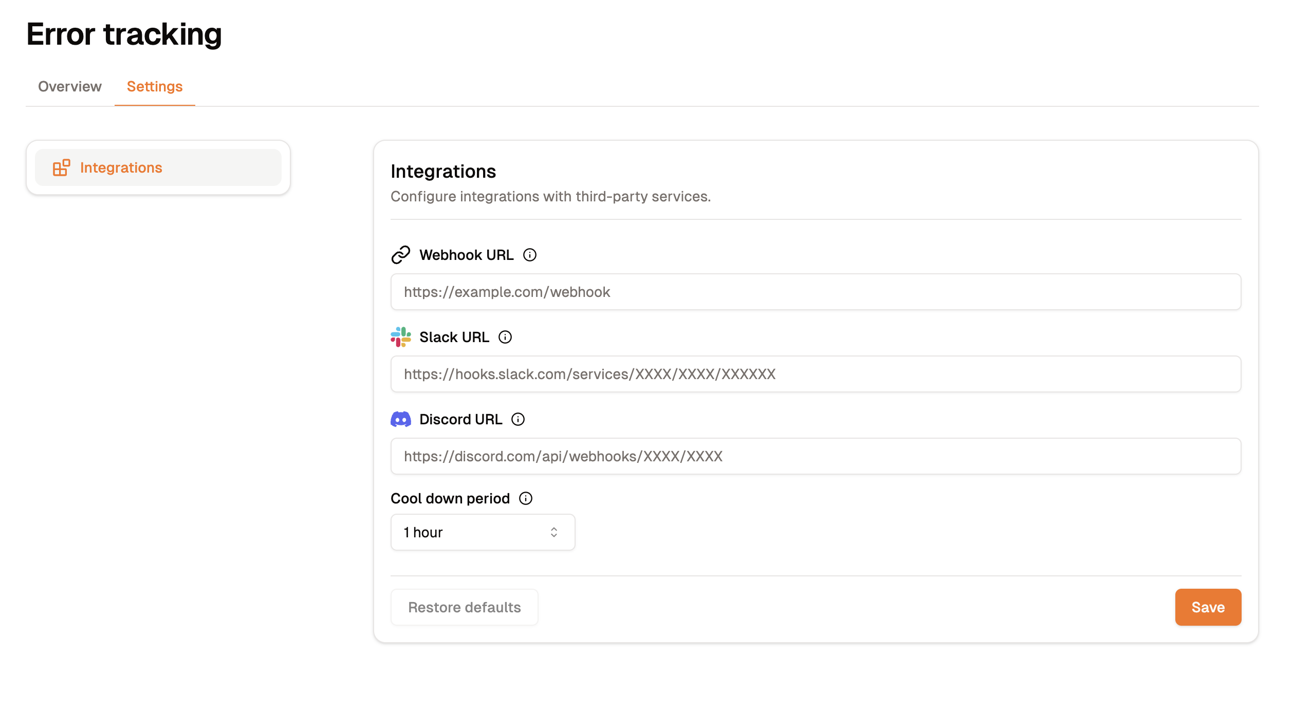 Error Tracking Integrations