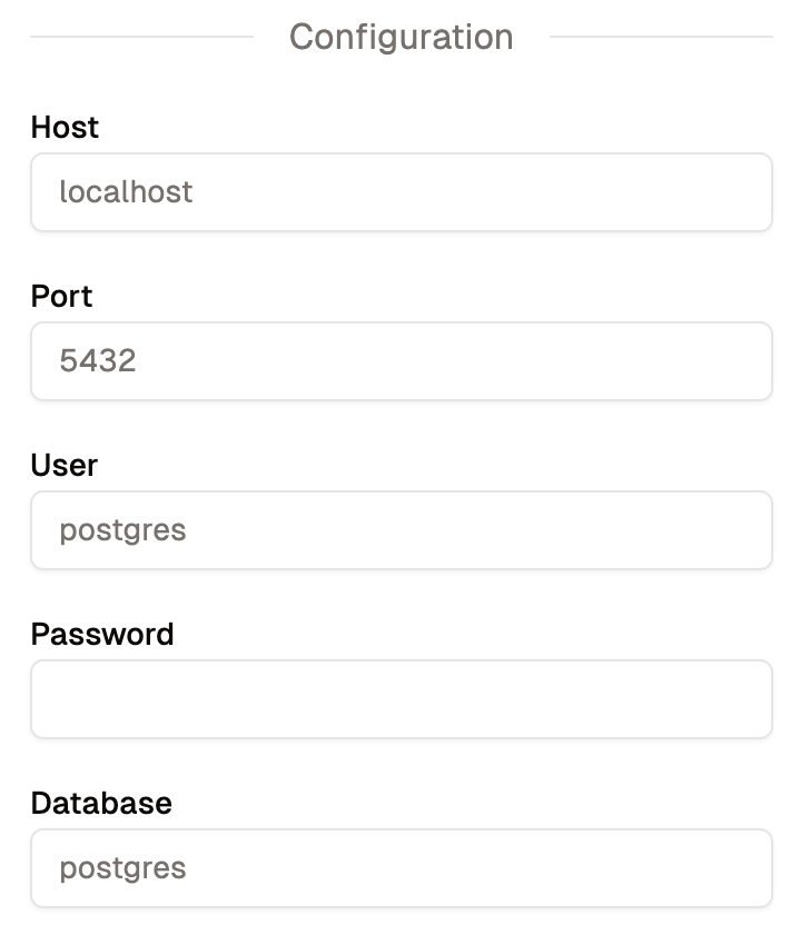 PostgreSQL Configuration