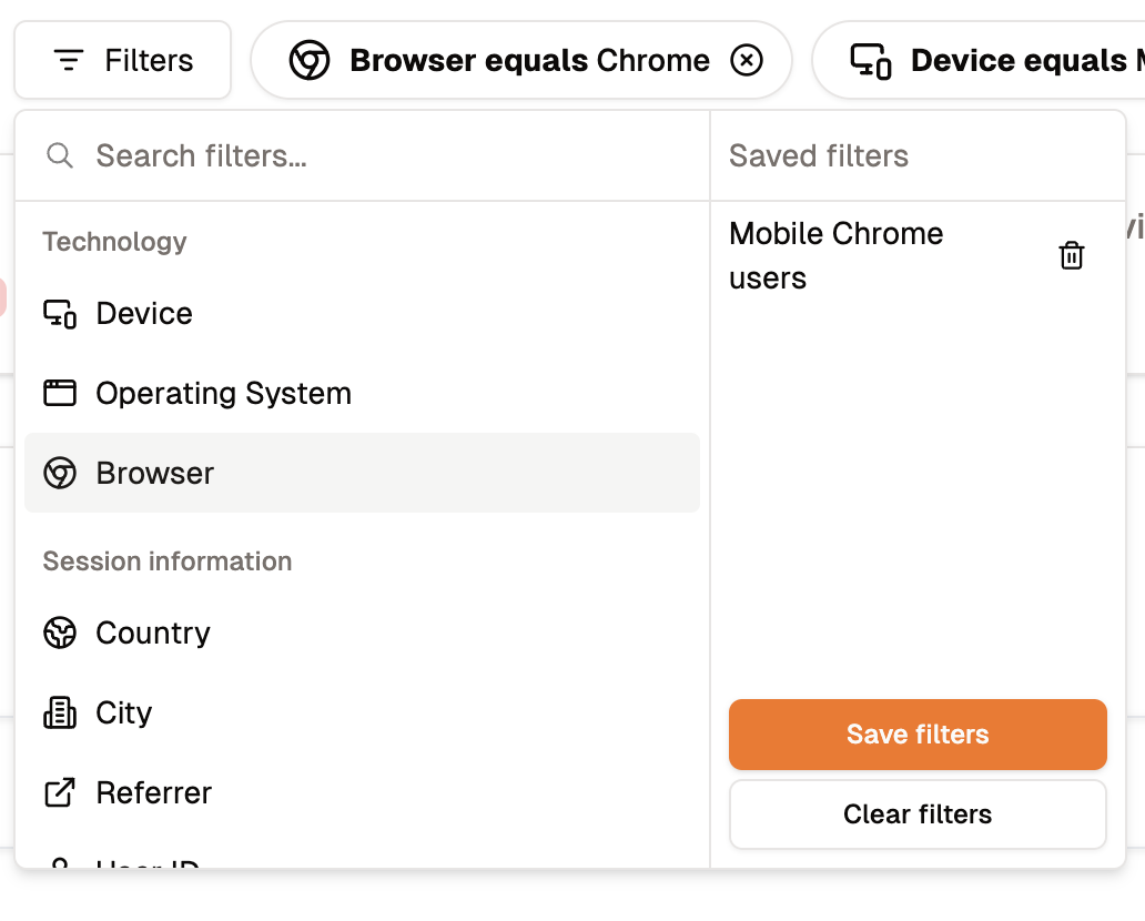 Save Filters in Analyzee