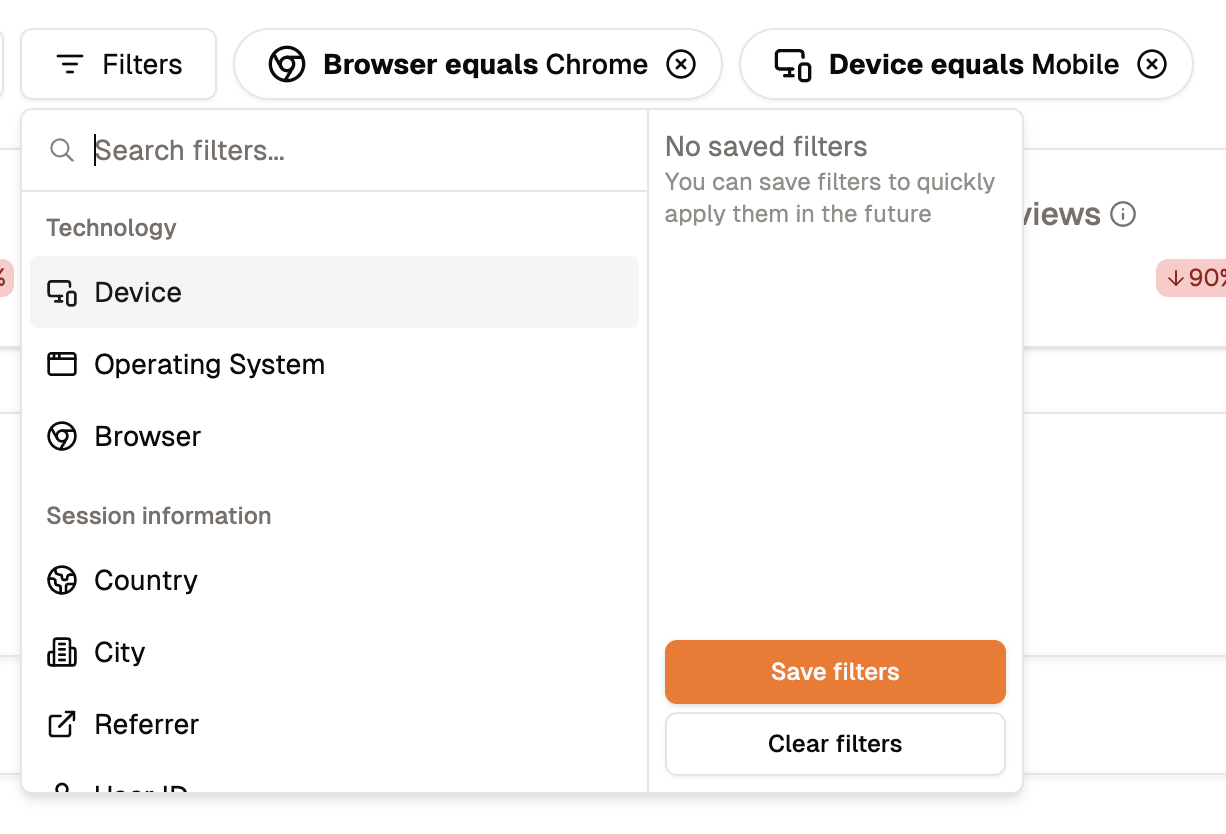 Save Filters in Analyzee