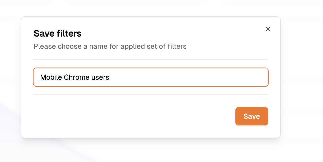 Save Filters in Analyzee